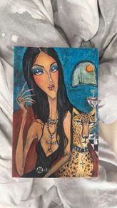 Noir Muse  Hand Painted Acrylic Artwork