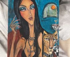 Noir Muse  Hand Painted Acrylic Artwork