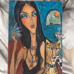 Noir Muse  Hand Painted Acrylic Artwork