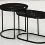 Marble-Effect Nest of Tables - Black/White Image 2