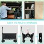 120L Festival Trolley, Beach Trolley Heavy Duty with Adjustable Handle Camping Trolley on Wheels, Foldable Utility Wagon Cart with 2 Cup Holders, Lightweight Pull Along Trolley, Shopping/Garden Image 6