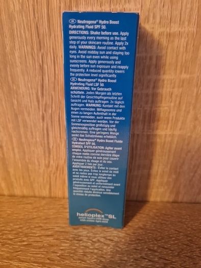 Neutrogena Hydro Boost Hydrating Fluid SPF50 Moisturiser with Hyaluronic Acid & Pro-Vitamin B5 & Niacinamide 50ml