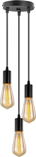 NEW SALE | Black Industrial Pendant Light with 3 Lights,Vintage Farmhouse Hanging Light