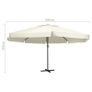Outdoor Parasol with Aluminium Pole 600 cm Sand White Image 5