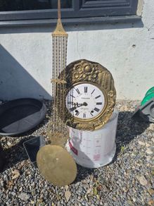 Antique French Comtoise Clock With Pendulum For Restoration