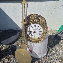 Antique French Comtoise Clock With Pendulum For Restoration