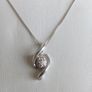9 carat white gold 18'' diamond pendant necklace boxed Image 2