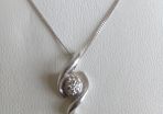 9 carat white gold 18'' diamond pendant necklace