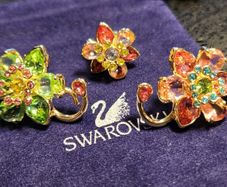 Swarovski earrings and ear cuff