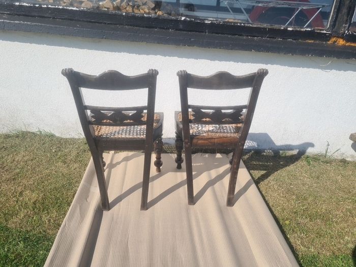vintage ebony dining chairs