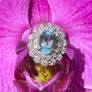 Vintage Aquamarine and Diamond 18ct Gold Cluster Ring Image 3