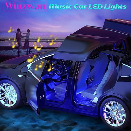 Car LED Interior Lights, Gifts for Him Her, Car Accessories for Men Women, Car LED Strip Light with USB Port APP Control, Car Stuff Lighting Kits Decoration Car Atmosphere Lights (FREE SHIPPING)