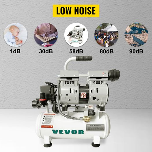Silent Air Compressor 9/25/30L Portable Oil-free Air Compressor Pump Safe Solenoid Valve Workshop Repair Tire Inflation