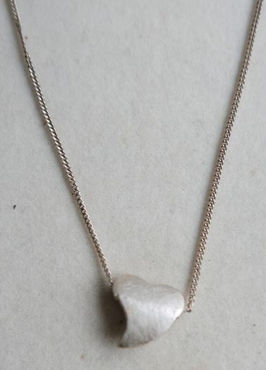 Vintage Sterling Silver Twisted Heart Necklace length 18" - 5,1g