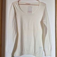 Camaieu Top Light Jumper Scoop Neck Shades of white/off white s. XL