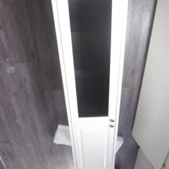 Tall Hard Wood Laminated 1/2 Glass White Cabin