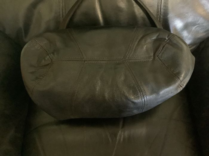 Black leather shoulder bag