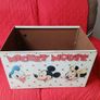 Vintage American Toy Mickey Mouse Wooden Toy Chest / Storage Box Image 9