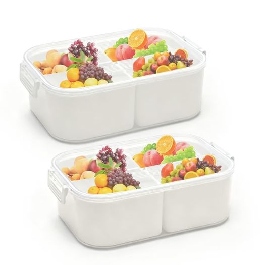 Brand New Snack Box 4-Compartment Leakproof Portable Organizer for Snacks & Fruit