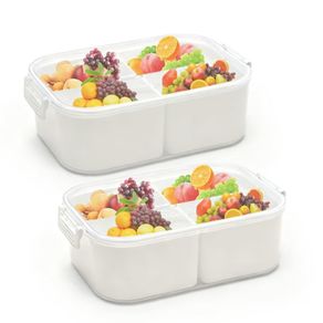 Brand New Snack Box 4-Compartment Leakproof Portable Organizer for Snacks & Fruit
