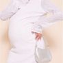 Maternity White Sequin Detail Open Back Mini Dress Image 4