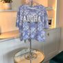 Girls Cropped Blue & White T-Shirt from Primark. Age 9-10 / EU 140 cm Image 4