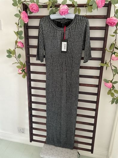 dress Bnwt grey short sleeve sparkle dress baloot brand size large