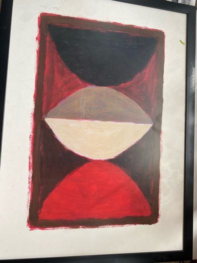 print Breon O'Casey Signed  in the plate Abstract Modernist Print  Framed 29.5 x 21.5 inches