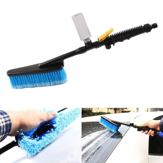 BRAND NEW Car Wash Brush Hose Adapter Vehicle Truck Cleaning Water Spray Nozzle Handle Brush Car Wash Sponges Tools Wheel Washing Brush