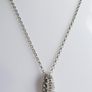 Vintage 925 Sterling Silver Necklace with Crystal-Embellished Pendant Image 3
