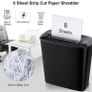 8 Sheet Strip Cut Paper Shredder, A4 Paper, Credit Card and CD/DVD Shredder for Home Use With 13L Wastebasket, Black (FREE POSTAGE) Image 2