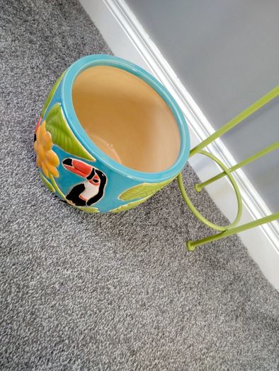 Heavy Ceramic Tropical Plant Pot
