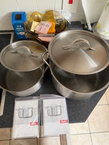 Vintage Fissler Stainless Steel Pots x 2