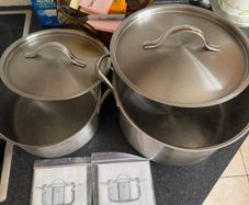 Vintage Fissler Stainless Steel Pots x 2