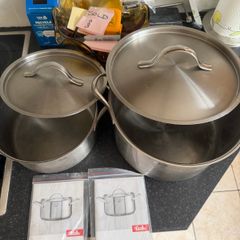 Vintage Fissler Stainless Steel Pots x 2