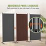 Room Divider, 3 Panel Room Dividers and Folding Privacy Screens, Fabric Partition Room Dividers for Office, Bedroom, Dining Room, Study, Freestanding, Gray Image 4