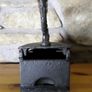 Antique Heavy Solid Coal Charcoal Ironing Iron With Rooster Catch Image 7