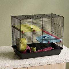 2-Level Small Animal Cage with Shelves & Accessories