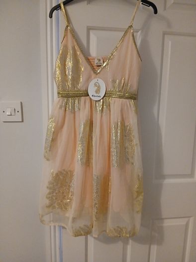 Peach and gold new dress size 12