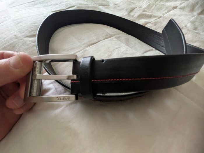 Tumi Leather Casual Belt Black