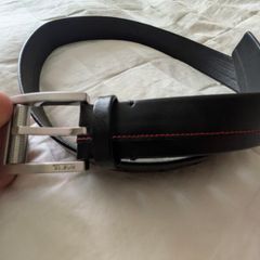 Tumi Leather Casual Belt Black