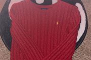 Ralph Lauren Cable Knit V-Neck Sweatshirt