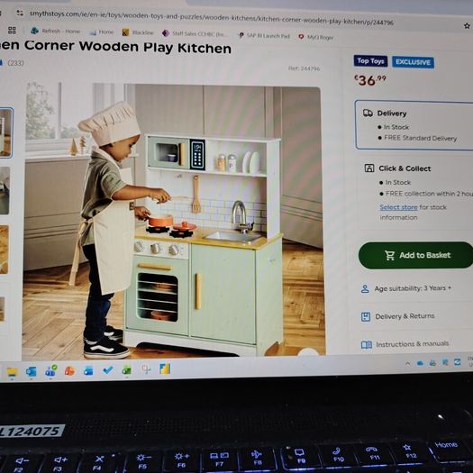 toy kitchen and coffee machine