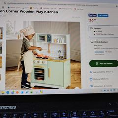 toy kitchen and coffee machine