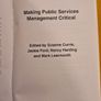 Making Public Services Management Critical.  Edited By Graeme Currie, Jackie Ford,nancy Harding,&mark Learmonth. Image 7
