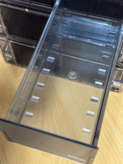 Stackable organising boxes for bits and bobs