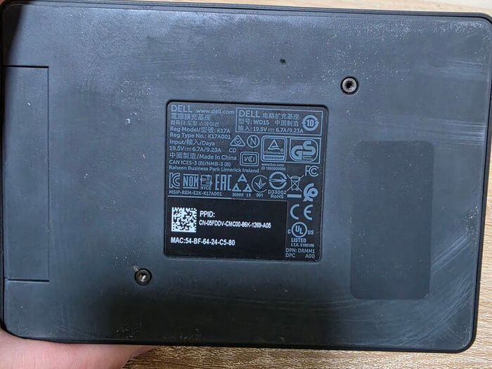 Dell WD15 USB-C Docking Station (Model K17A / Part Number K17A001)