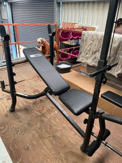 Multi-exercise Bench press with weights and accessories