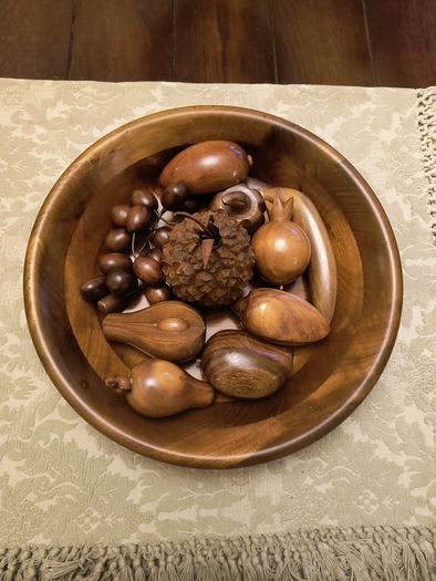 Carved Wooden Fruit.