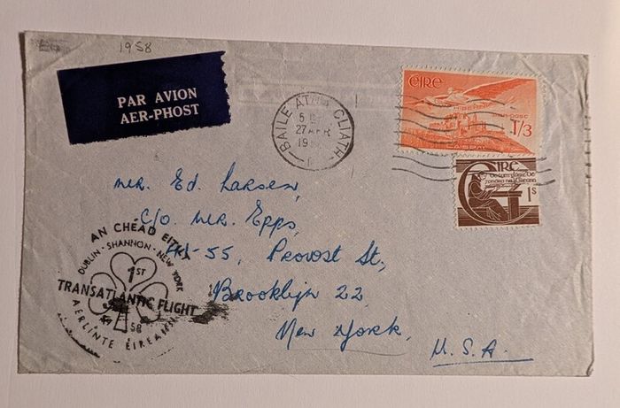 First Irish transatlantic flight cover
